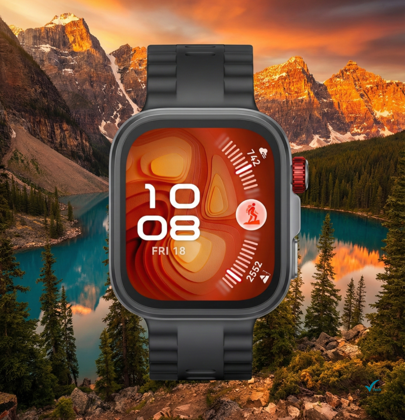 Huawei Watch Fit 4 Pro em cenário de montanha; Smartwatches com melhor custo-benefício em 2026.