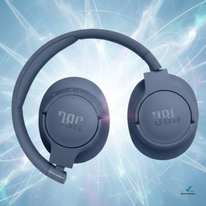 JBL Tune 770NC em fundo abstrato; Fones Bluetooth Over-Ear.