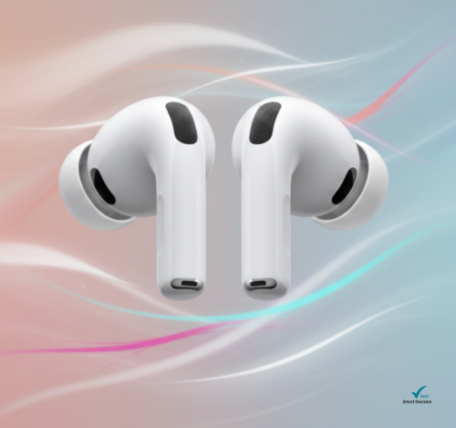 Apple Airpods Pro 3 em fundo abstrato; Melhores fones TWS.