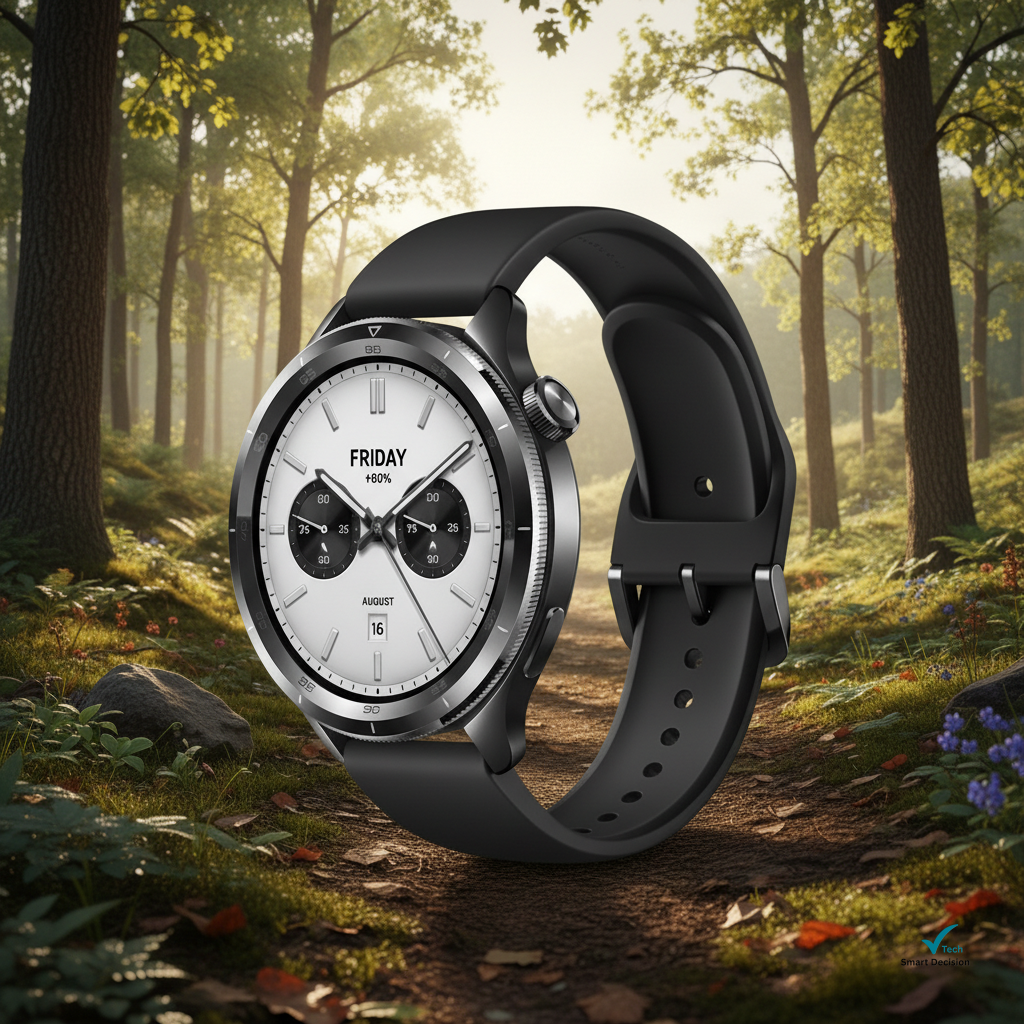 Xiaomi Watch S4 em cenário de trilha na mata; Smartwatches com melhor custo-benefício em 2026.